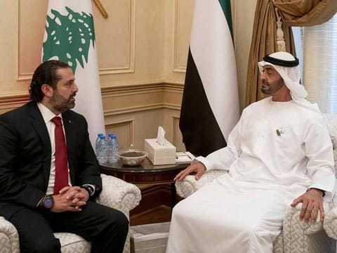 Shaikh Mohammad Bin Zayed with Lebanese Prime Minister Saad Hariri