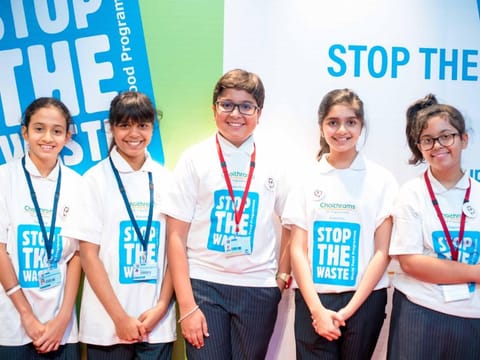 Ms Naisha Rajani, Dubai's own Greta Thunberg, with her own club members, who works towards the cause to stop food waste and end hunger