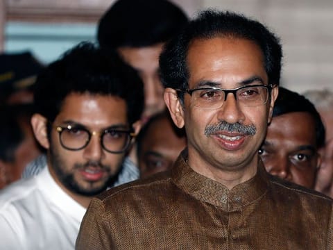 Maharashtra Chief Minister Uddhav Thackeray with his son Aditya Thackeray. Uddhav's trouble started when a spinal surgery kept him away from his ministers.