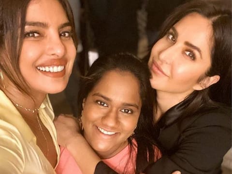 Priyanka Chopra-Jonas, Katrina Kaif and Arpita Khan - Salman Khan's sister - at Rohini Iyer's birthday bash