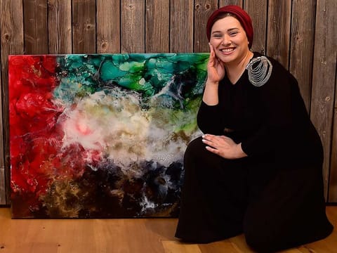 Dina Khataan created the exclusive canvas for Gulf News in three days