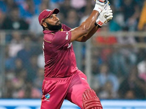 West Indies' white ball captain Kieron Pollard gave their innings momentum with a characteristic half-century on Thursday.