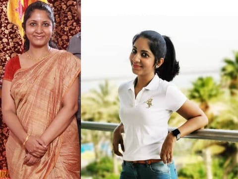 Neethu before (left) and after