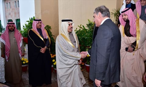 Saudi Foreign Minister Prince Faisal bin Farhanwith his counterpart Shah Mahmoud Qureshi on Thursday in Islamabad.