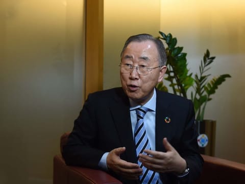 Ban Ki-moon,Former United Nations Secretary-General, during the interview with Gulf News at GEMS World Academy Al Barsha on 9 JAN 2020 photo; Atiq Ur Rehman /Gulf News