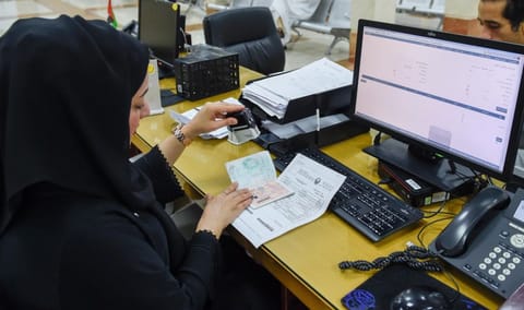 Staff at the VISA section at General Directorate of Residency and Foreign Affairs (GDRFA) in Dubai. Photo: Ahmed Ramzan/ Gulf News