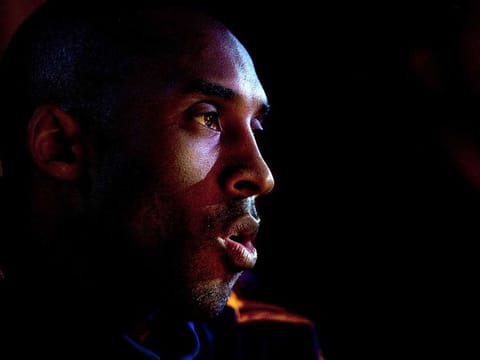 Feb. 26, 2010: Los Angeles Lakers' Kobe Bryant sits on the bench during player introductions before playing against the Philadelphia 76ers in an NBA basketball game in Los Angeles.