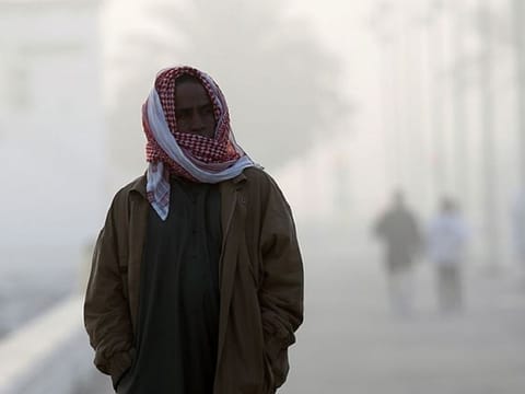 A chilly foggy morning in the UAE.