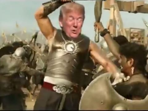 Trump retweets morphed 'Baahubali' video