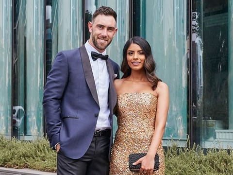 Glenn Maxwell with Vini Raman.