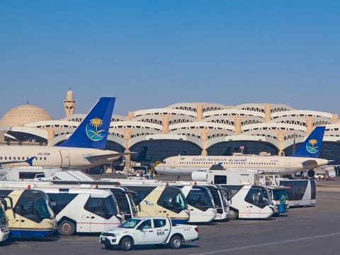Planes prepare for take off at King Khalid Airport in Riyadh. Illustrative image.