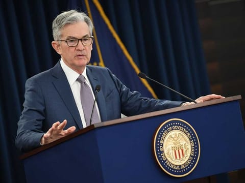 US Federal reserve Chairman Jerome Powell gives a press briefing after the surprise announcement the FED will cut interest rates on March 3, 2020 in Washington, DC.