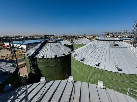 The new food silos owned by Arab India Spices at Hamriyah Free Zone. There are 12 of them with a combined storage of 52,000 tonnes.
