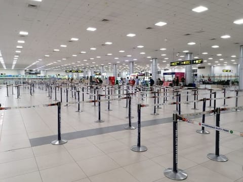 The busy as a bee hive Hyderabad Airport wears a deserted look with several flights cancelled and fewer people opting to fly amid coronavirus scare