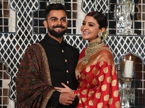 Indian cricketer Virat Kohli and Bollywood actress Anushka Sharma.