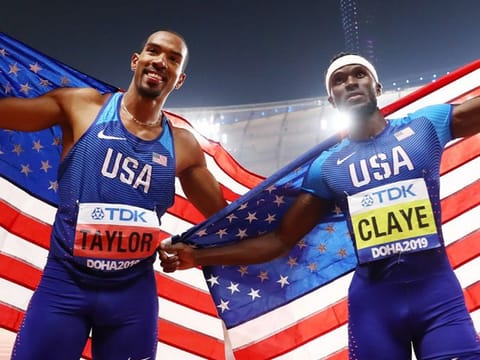 Will Claye (right), a three-time Olympic medallist from the US, is excited that the Olympics is taking place after all.