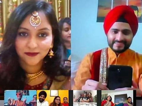 Couple gets married on video call