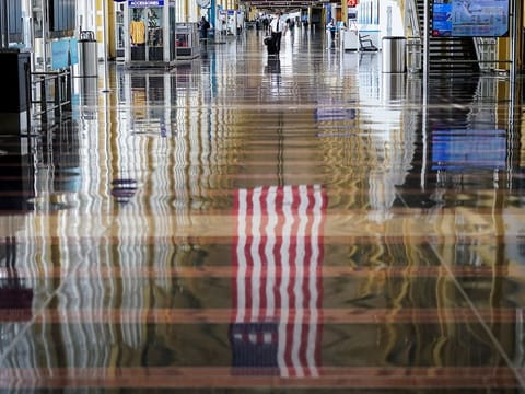 Gleaming floors, but much is happening at US airports. Heading into summer, some of the domestic routes could see services shrink by as much as 90%.