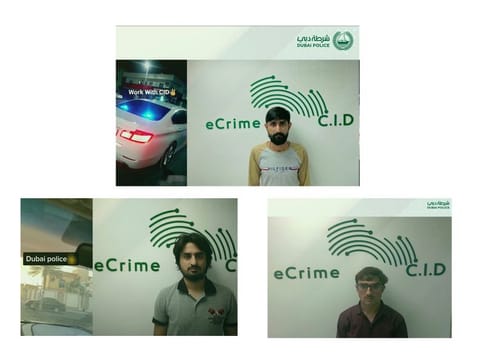 The three men who have been arrested in Dubai