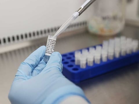 Scientists at Cobra Biologics are working on a potential vaccine for COVID-19, following the outbreak of the coronavirus disease, in Keele, Britain, on April 30, 2020.