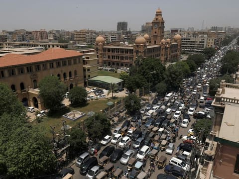 A general view of a road traffic in Karachi. File photo for illustrative purpose only
