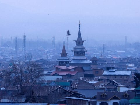 The historic Jamia Masjid in old quarters of Srinagar’s Nowhatta area.