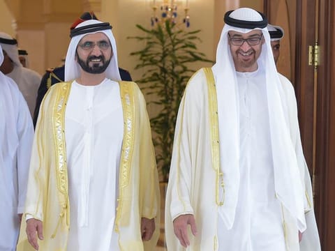 His Highness Sheikh Mohammed Bin Rashid Al Maktoum, Vice-President and Prime Minister of the UAE and Ruler of Dubai and His Highness Sheikh Mohamed Bin Zayed Al Nahyan, Crown Prince of Abu Dhabi and Deputy Supreme Commander of the UAE Armed Forces.