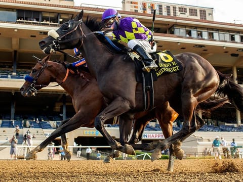 Maximum Security overpowers Midcourt to win San Diego Handicap at Del Mar.