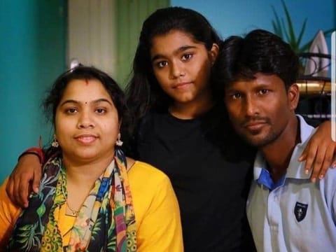 Shane Muraleedharan with his wife Meera Krishnan and daughter Krishna Thulasi