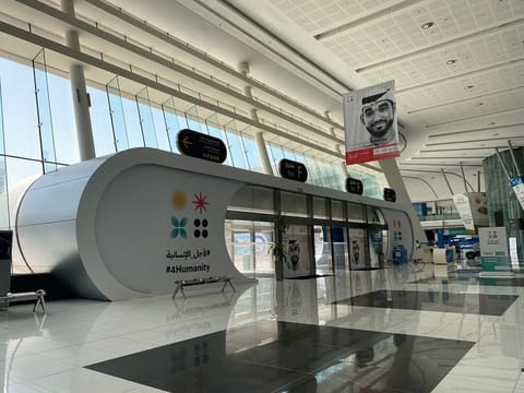A purpose-built registration, screening and testing facility has been set up at the Abu Dhabi National Exhibition Centre.