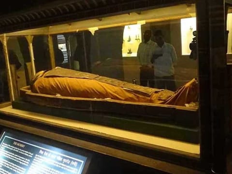 A 2,400-year-old mummy at the Albert Hall Museum in Jaipur was moved to a safe place following floods.