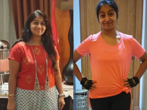 Alafiya Hussain before (left) and after