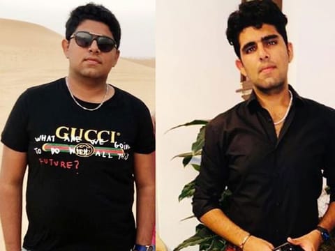 Abdul Bari Wahab before (left) and after