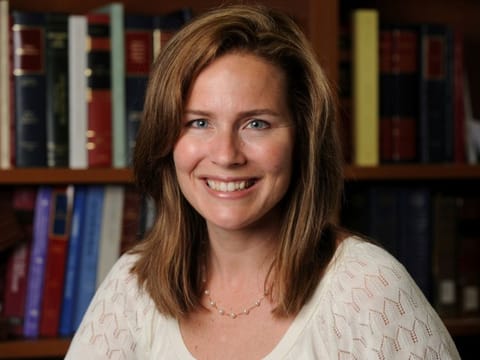 US Court of Appeals for the Seventh Circuit Judge Amy Coney Barrett, a law professor at Notre Dame University, poses in an undated photograph obtained from Notre Dame University September 19, 2020.