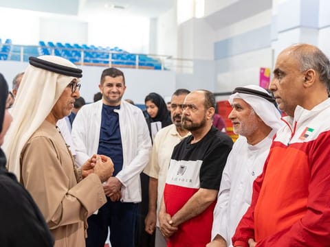 Dr. Mugheer Al Khaili, DCD’s Chairman, with elders.