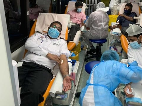 Hospital staff donating blood during a recent campaign in Dubai. Residents are urged to donate blood to save patients suffering from life threatening diseases.