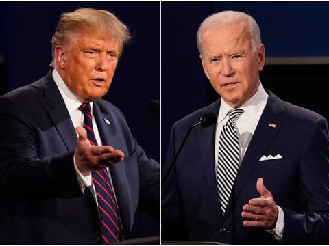 Donald Trump, left, and Joe Biden.