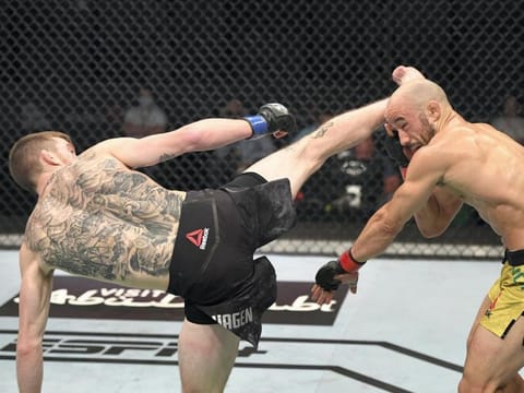 Cory Sandhagen took out Marlon Moraes wih a spinning kick at UFC Fight Island 5 in Abu Dhabi.