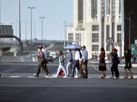 Workers in Dubai in the Business Bay area of Dubai.