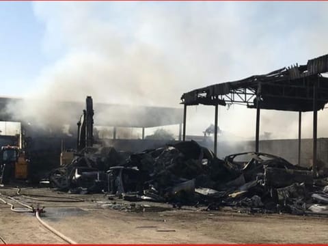 The scrap yard where the fire took place