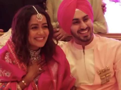 Neha Kakkar and Rohanpreet Singh at their mehndi ceremony.