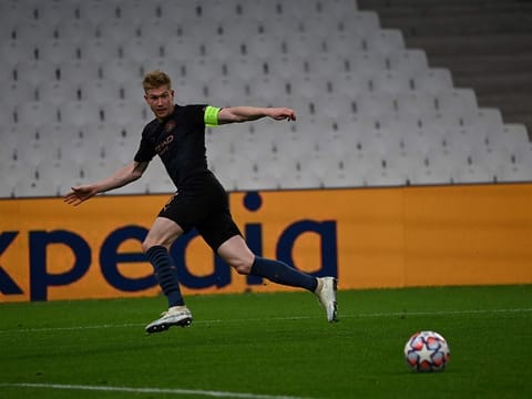 Manchester City's Belgian midfielder Kevin De Bruyne.