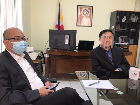 Left to right
Renato Duenas, deputy consul-general; Paul Raymund Cortes, Philippine consul general; Felicitas Bay, Philippine labour Attache
