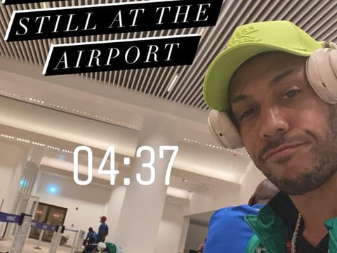 Pierre-Emerick Aubamewang tweeted from the airport in Gambia