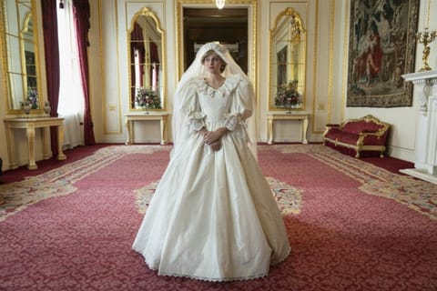 Emma Corrin as Princess Diana in 'The Crown'.