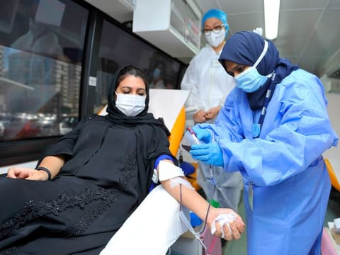 A fixed blood donation site has been set up next to the centre to further ensure social distancing.