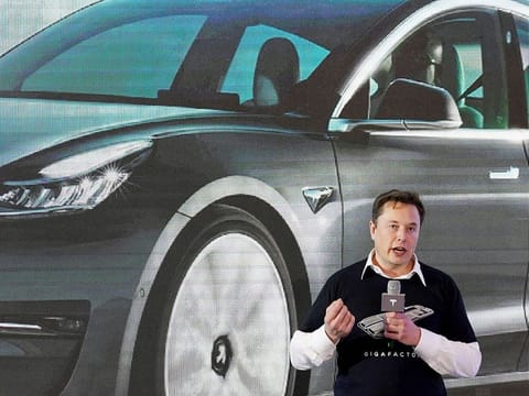 Tesla CEO Elon Musk speaks at an event in Shanghai early this year. Musk's warnings notwithstanding, China is targeting to have 1 million fuel-cell vehicles in operation by 2030.