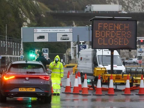 The Port of Dover in Britain on December 21, 2020. Britain's biggest port stopped all traffic heading to Europe, triggering delays to food supplies after the discovery of a new variant of the virus prompted a wave of countries to ban travel from the U.K.
