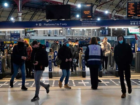 The Victoria Station in London during the morning rush hour on December 21, 2020. London was placed under stringent Tier 4 coronavirus restrictions as cases of the virus surge due to a new more infectious strain.