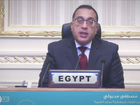 Dr Mostafa Madbouly, the Prime Minister of Egypt, delivering his keynote address at the 19th Arab Media Forum held virtually on Wednesday.